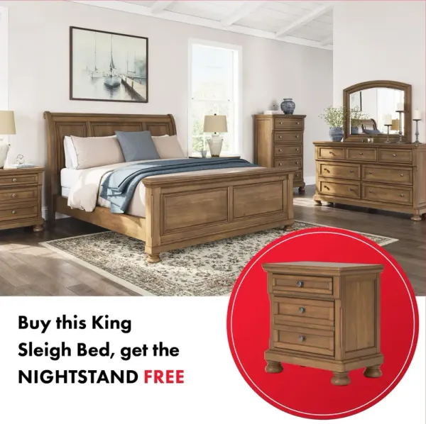 Vandenmore King Sleigh Bed With Free Nightstand!