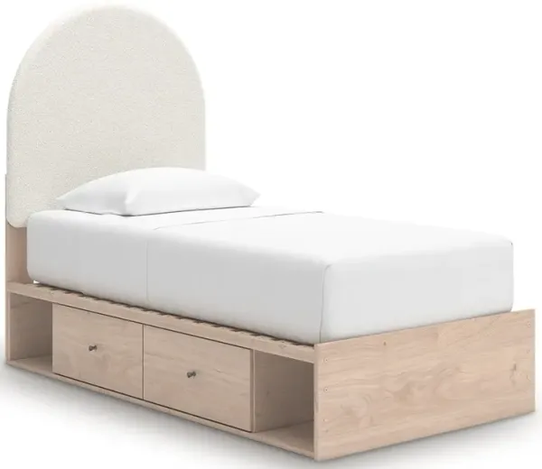 Shapella Twin Upholstered Panel Bed With 4 Storage Drawers