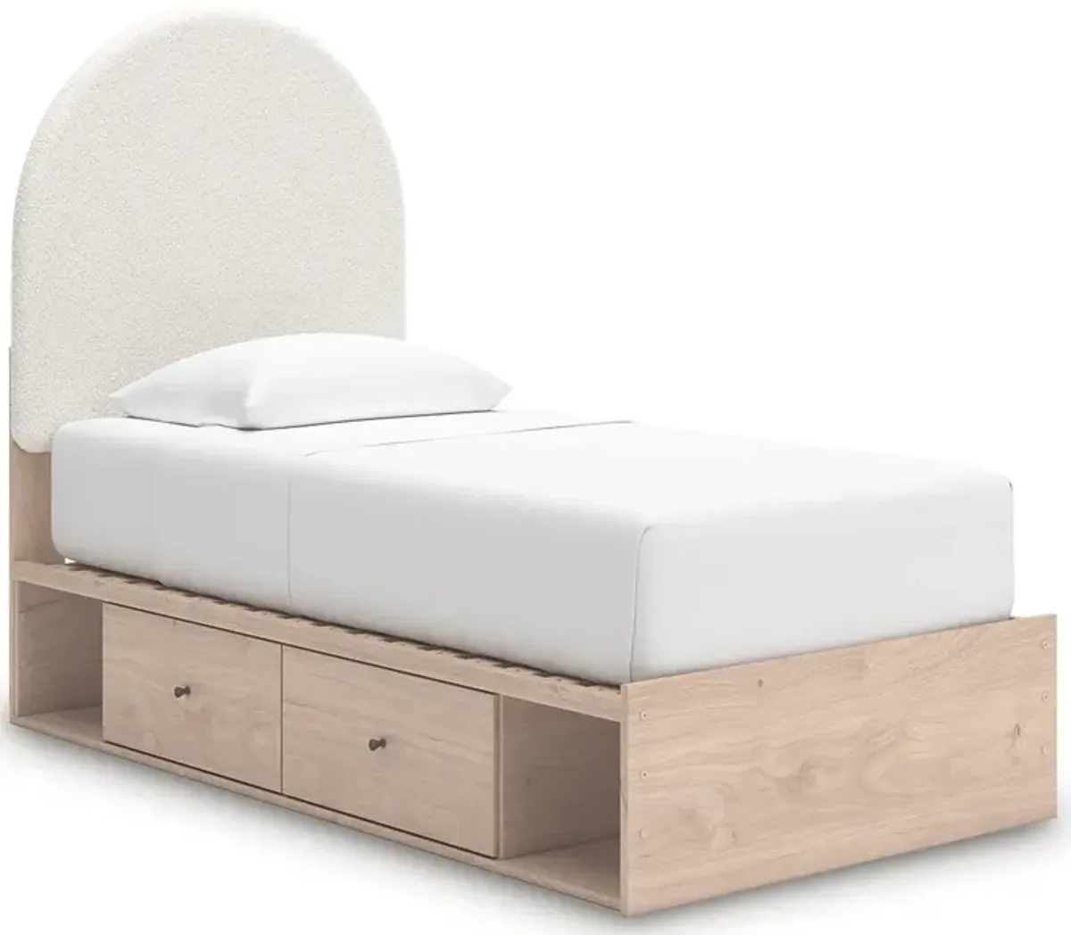 Shapella Twin Upholstered Panel Bed With 2 Storage Drawers