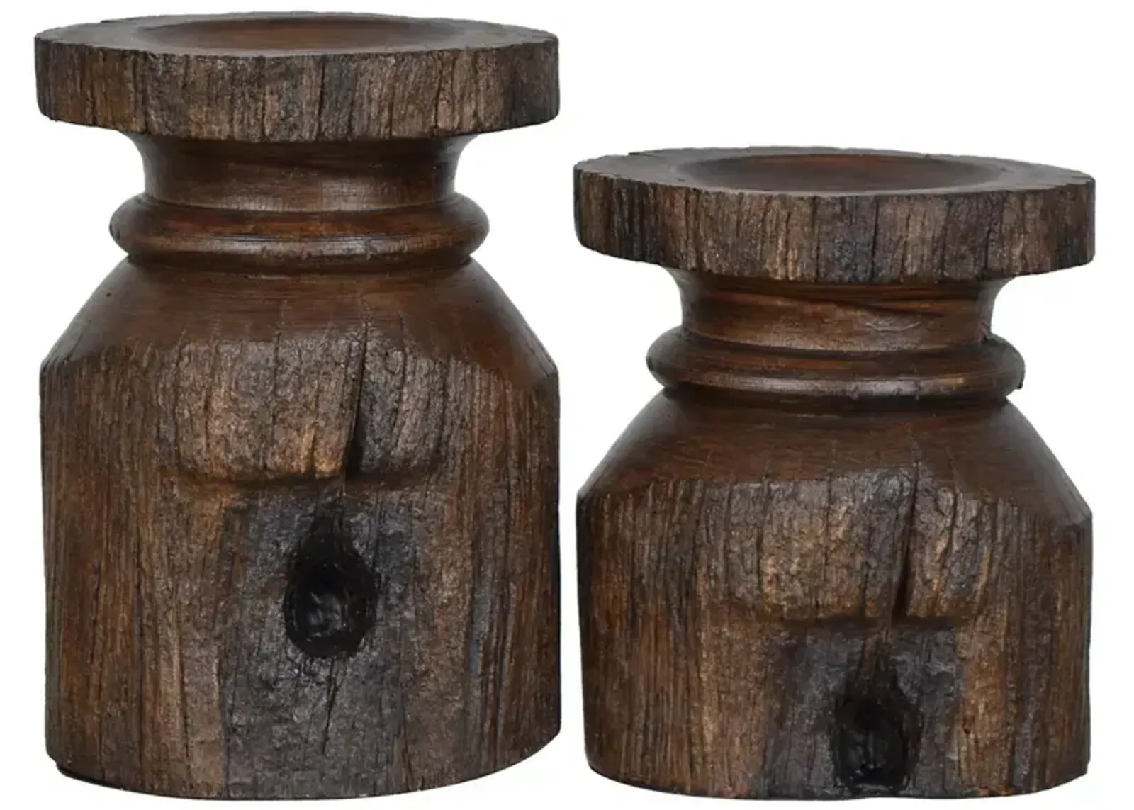 Barn Post Candleholders - Set of 2