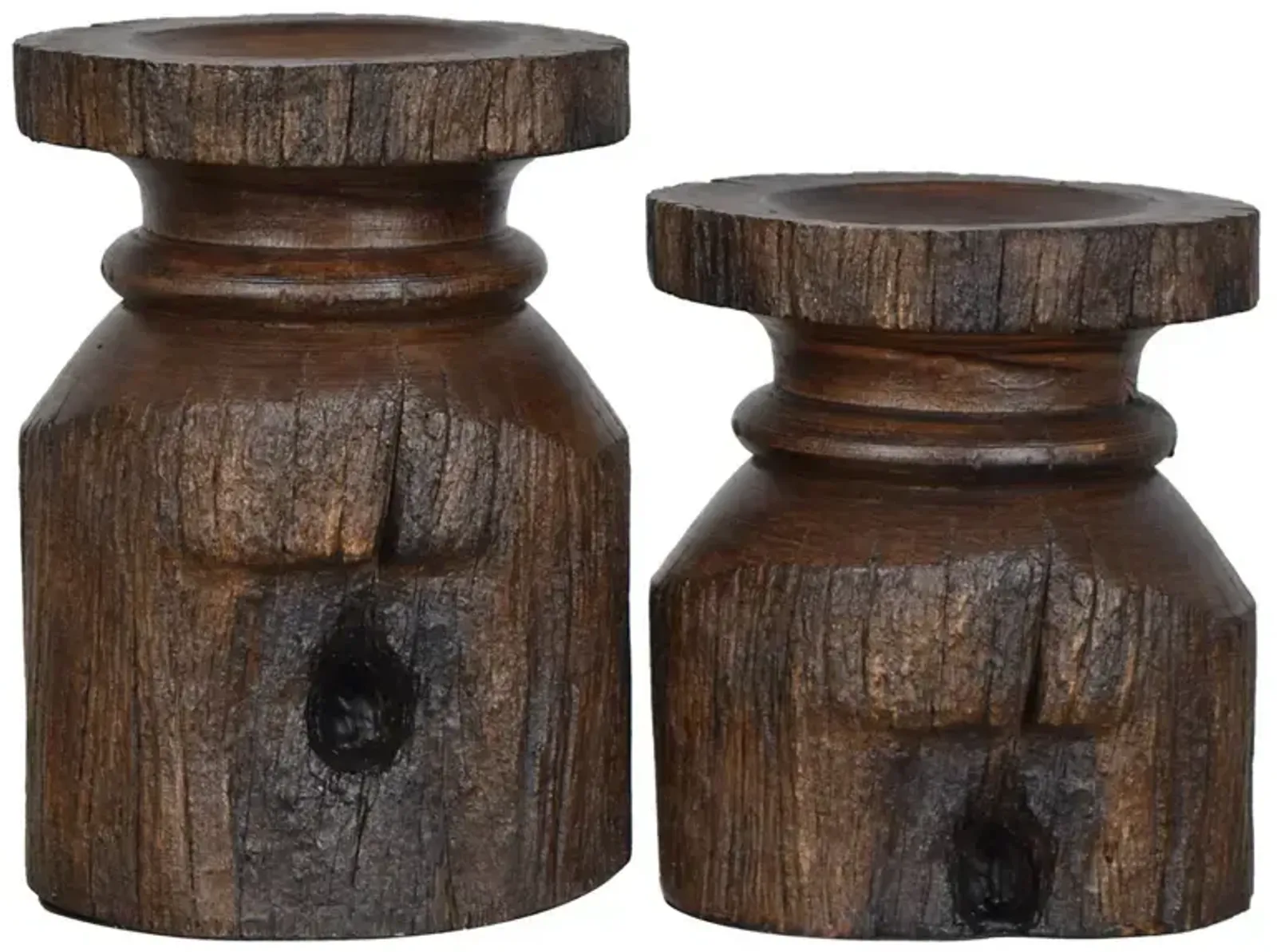 Barn Post Candleholders - Set of 2