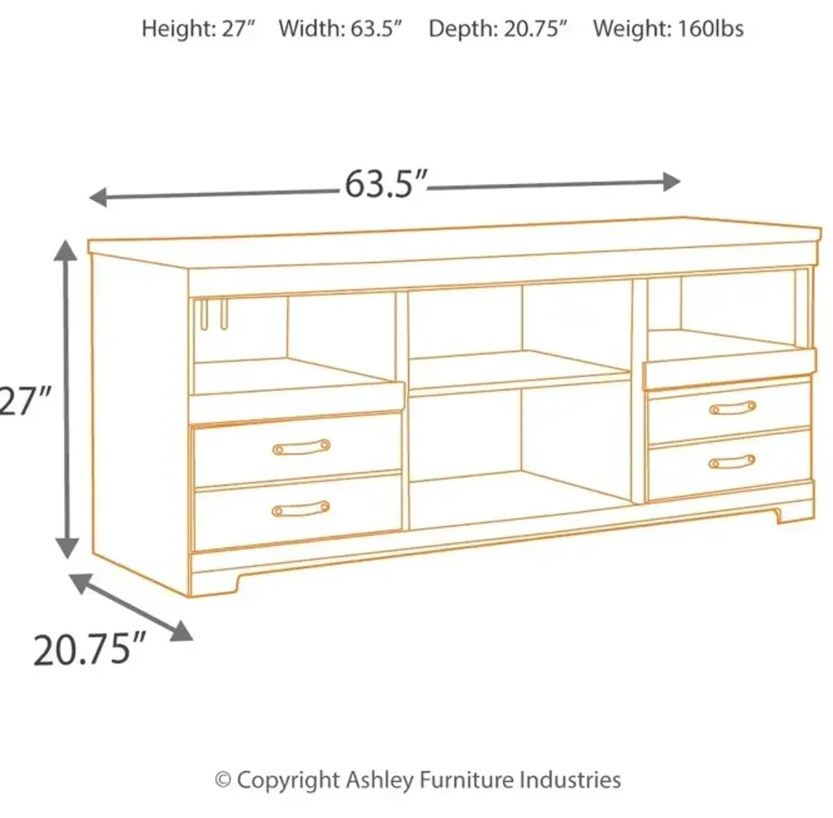 Trinell 63" TV Stand