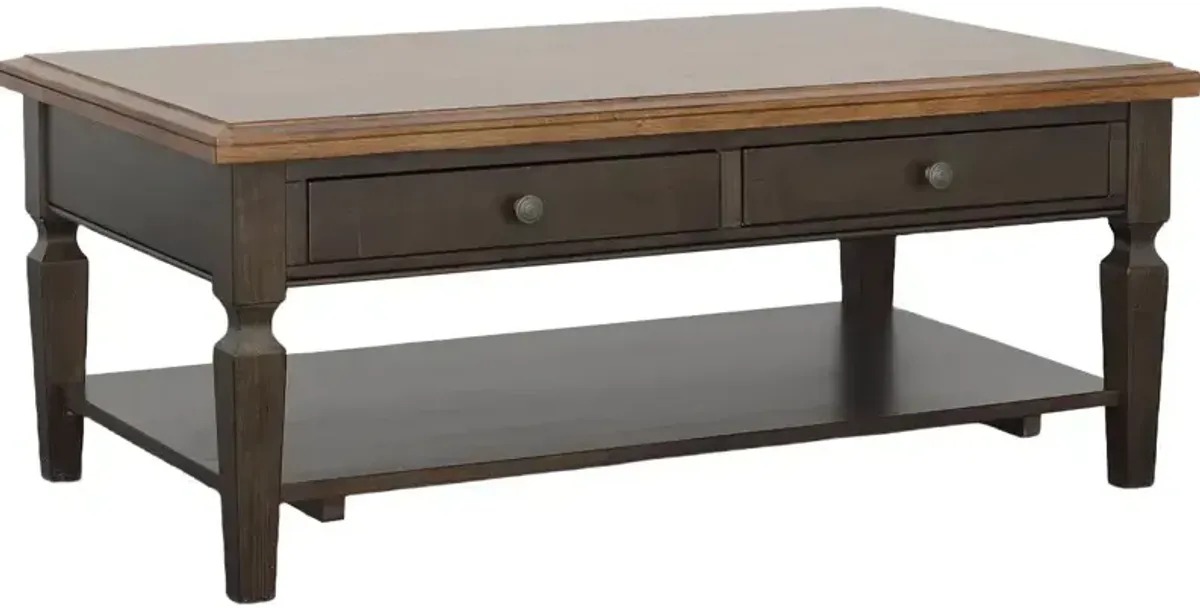 Vista Coffee Table in Hickory & Coal