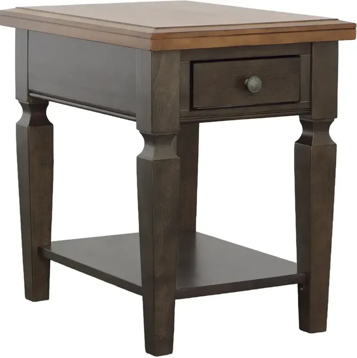 Vista End Table in Hickory & Coal