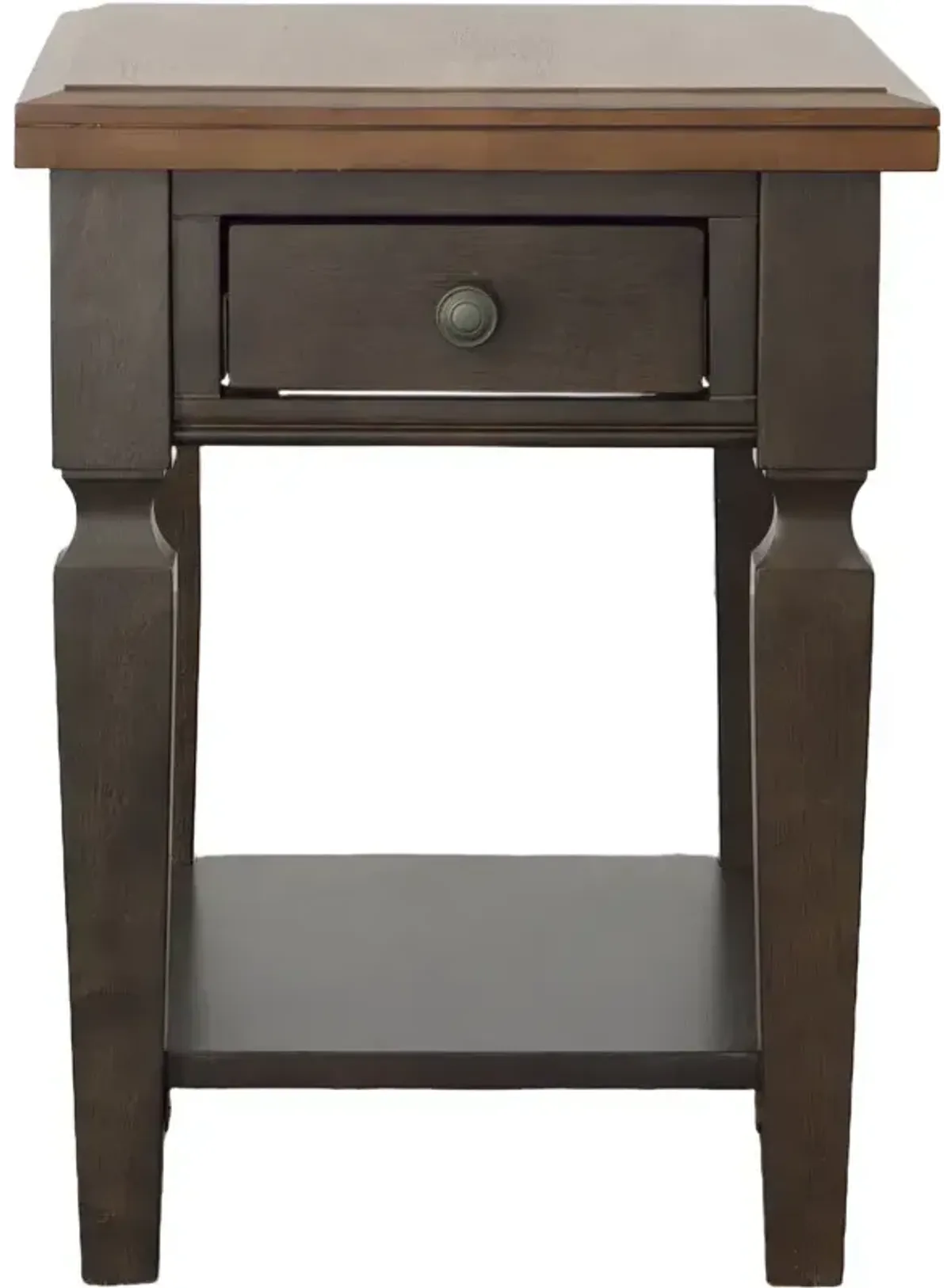 Vista End Table in Hickory & Coal