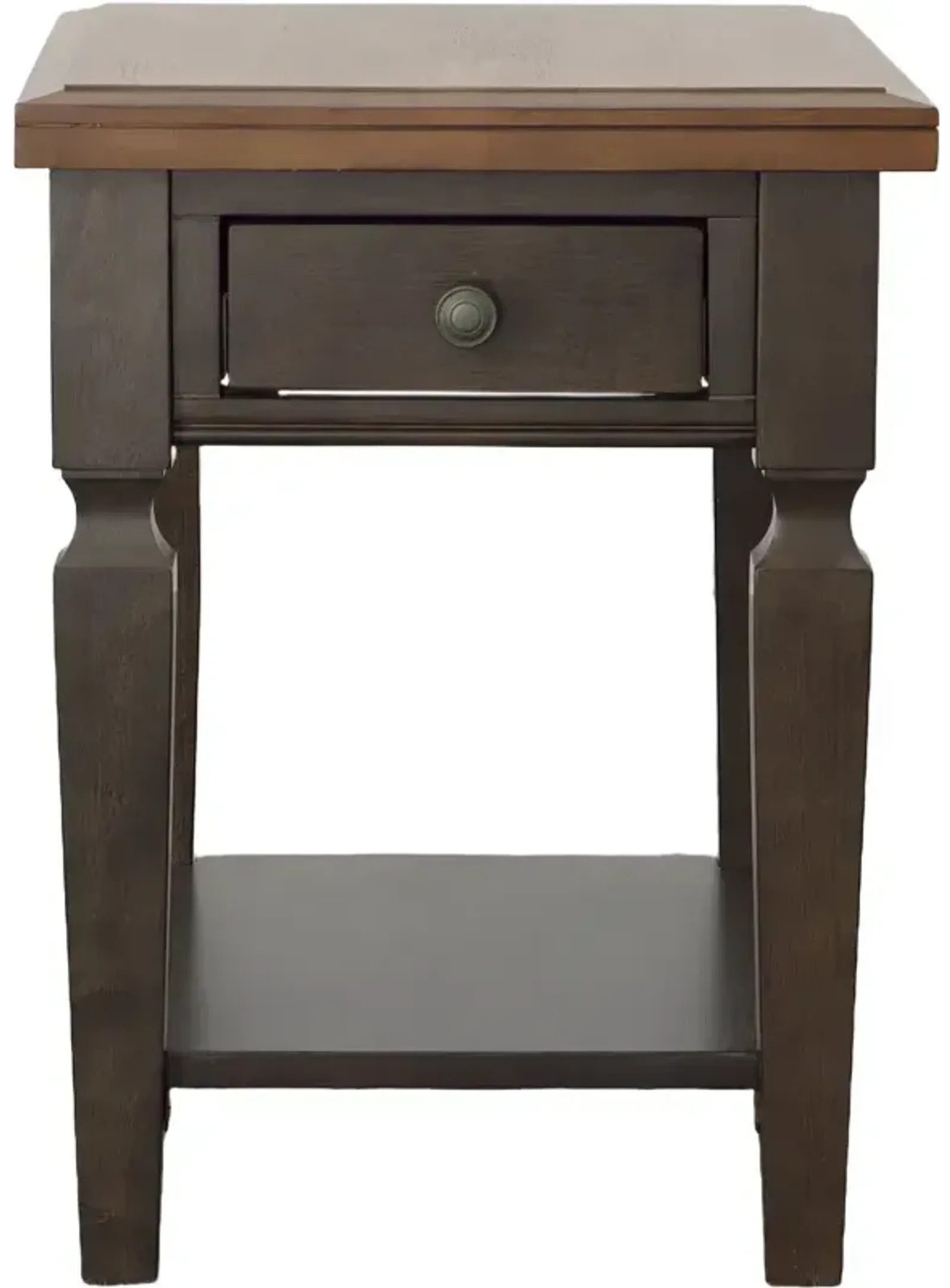 Vista End Table in Hickory & Coal