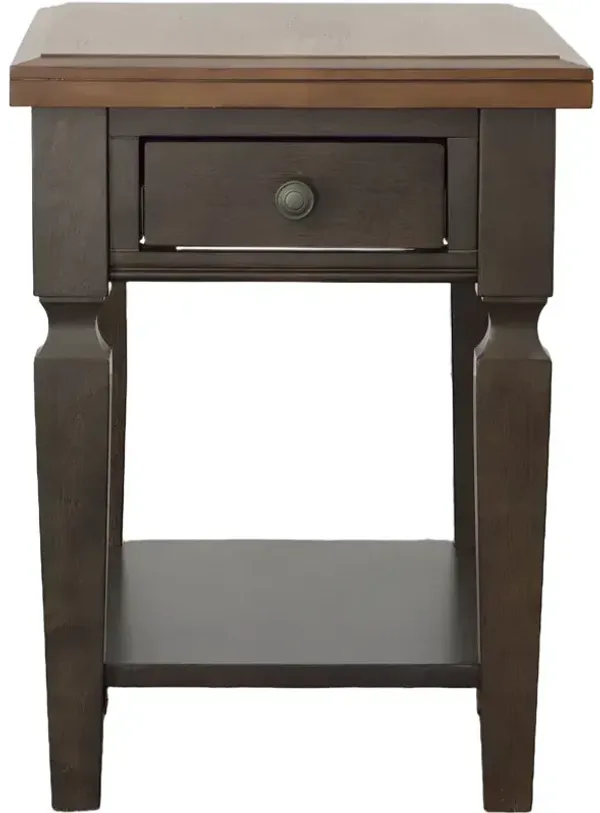 Vista End Table in Hickory & Coal