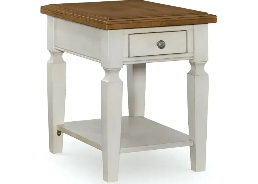 Vista End Table - Hickory & Shell