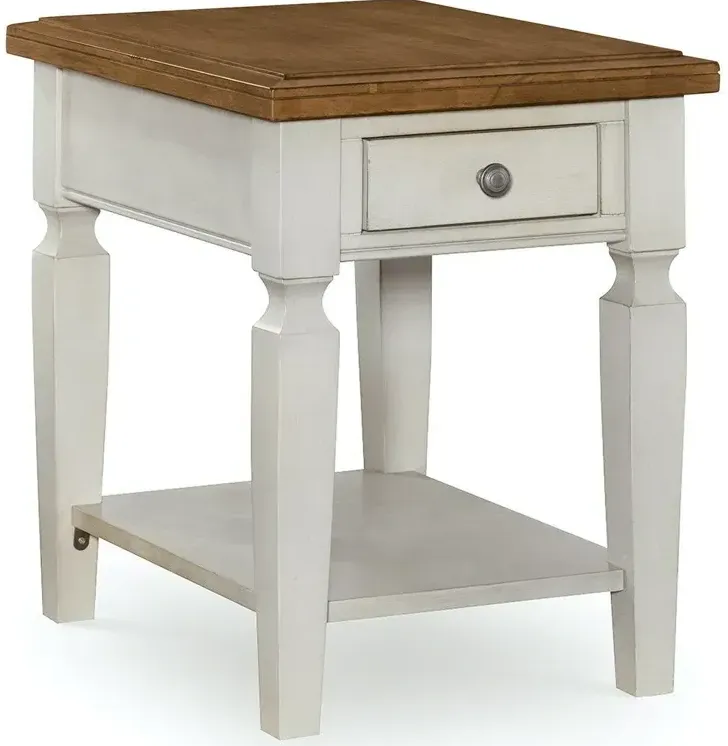 Vista End Table - Hickory & Shell