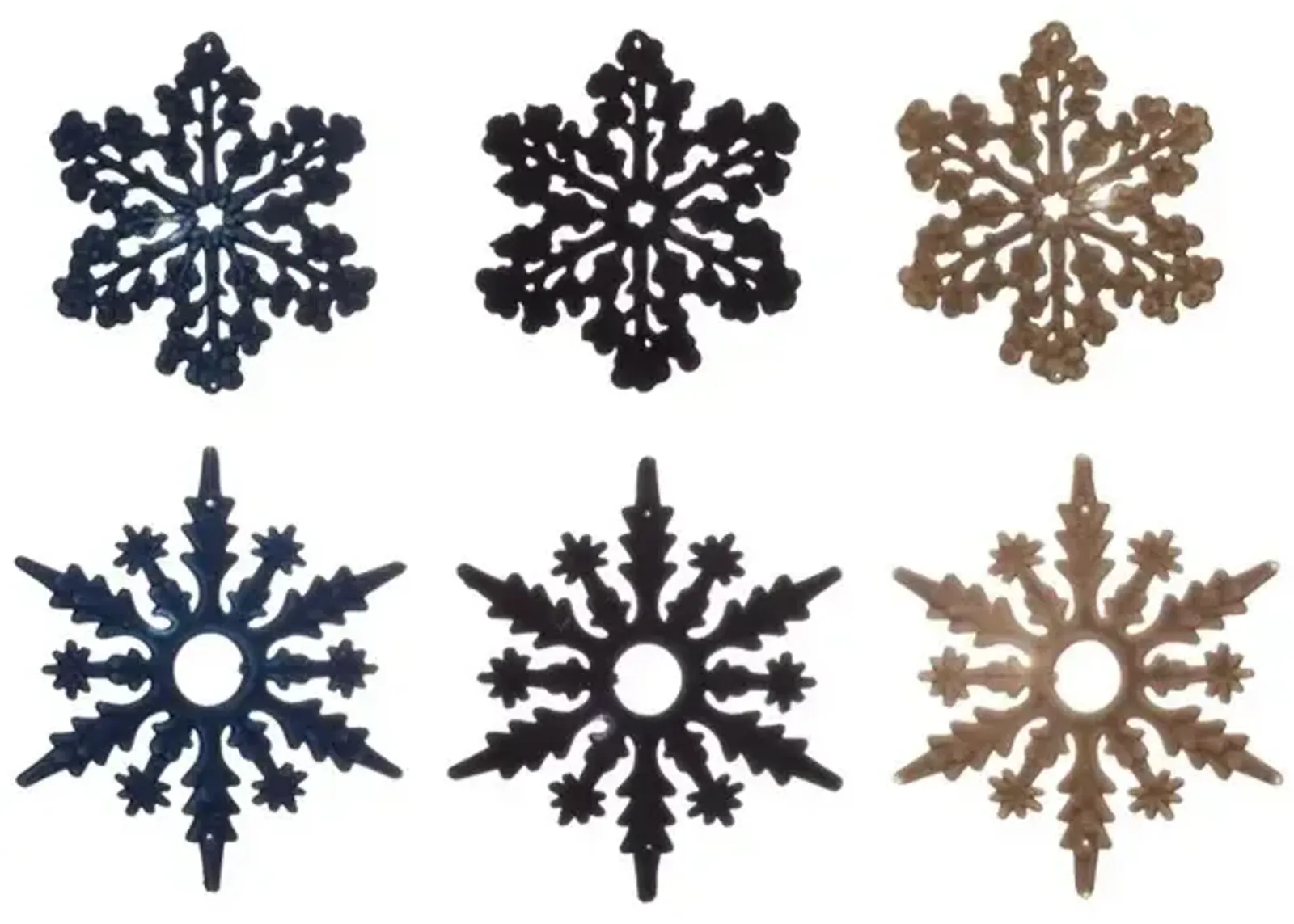 Flocked Snowflake Ornament, 2 Styles, 3 Colors