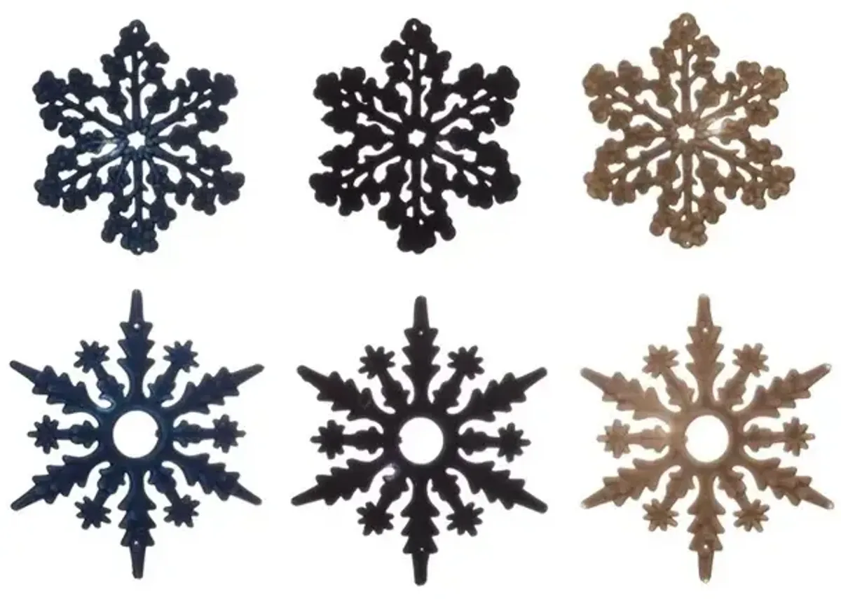 Flocked Snowflake Ornament, 2 Styles, 3 Colors