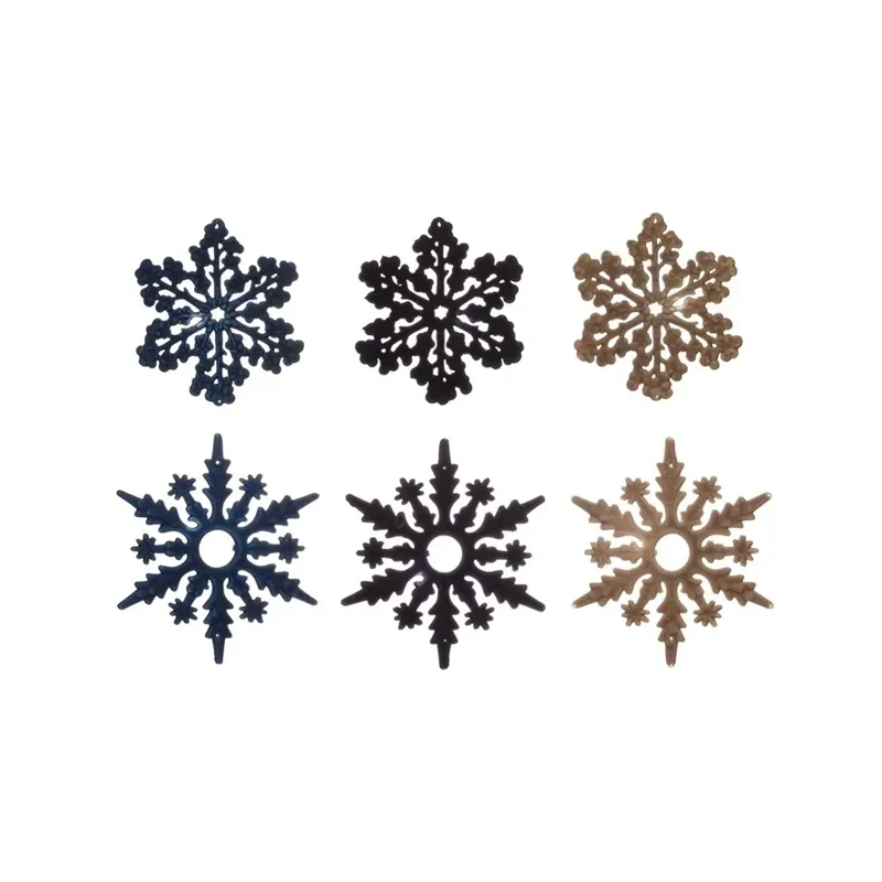 Flocked Snowflake Ornament, 2 Styles, 3 Colors