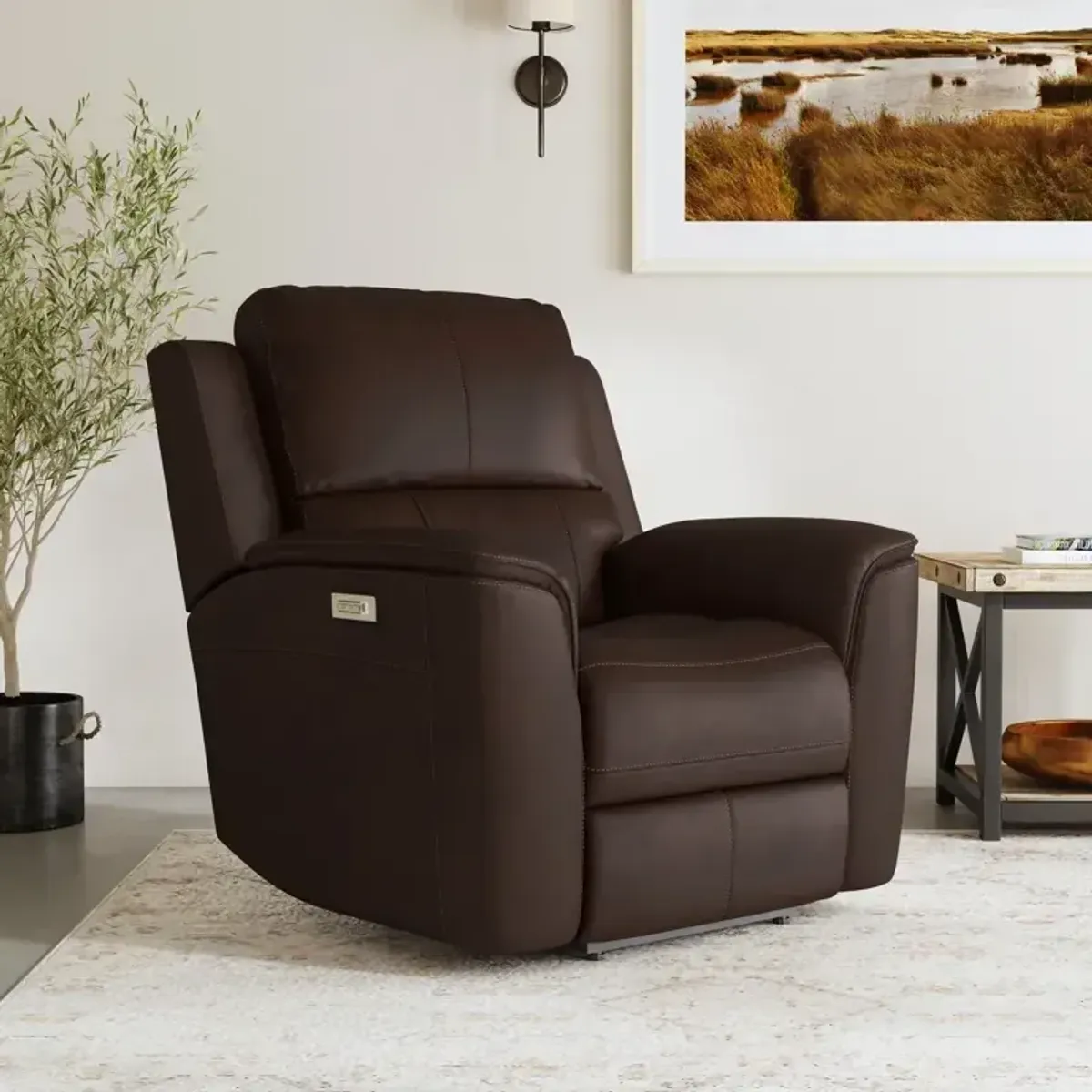 Henry Power Recliner w/Power Headrest & Lumbar