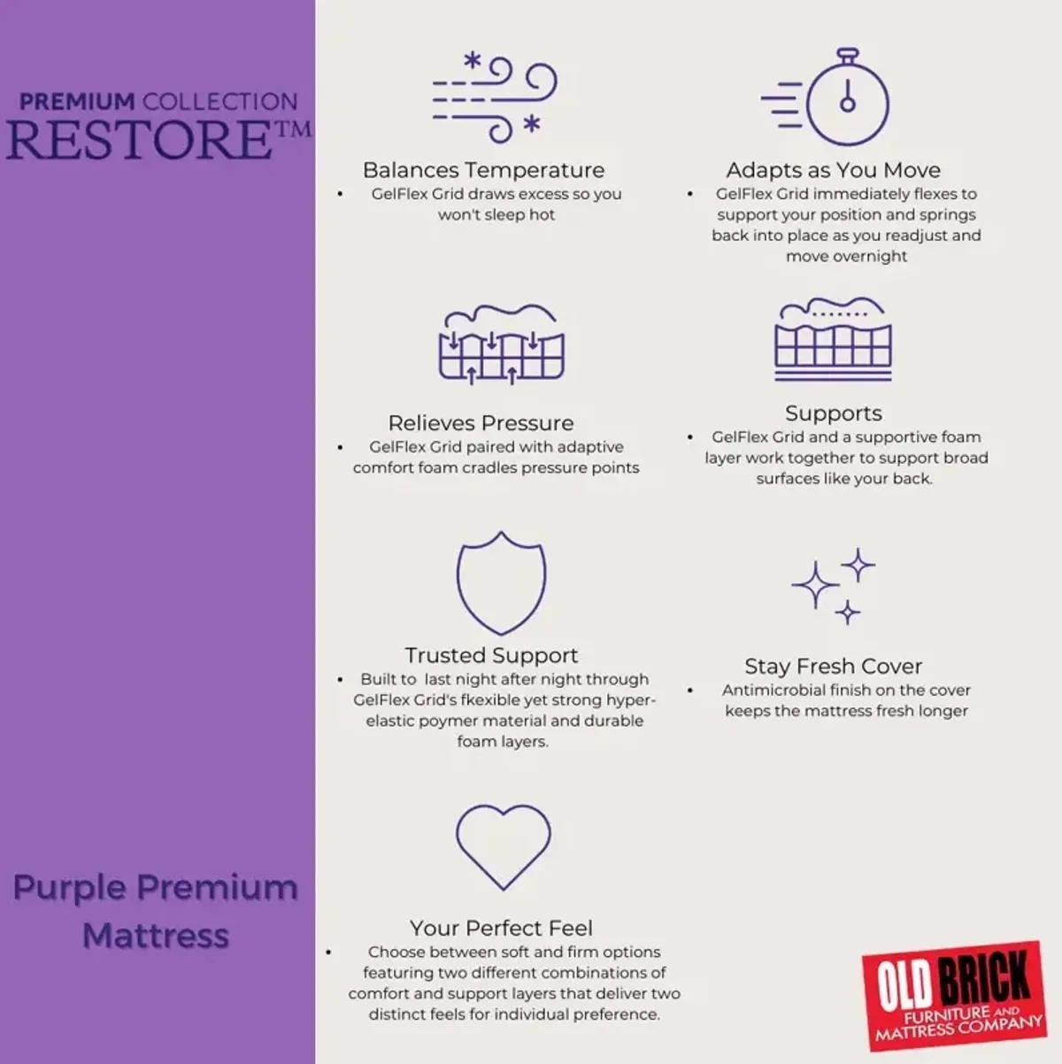 Purple Restore Mattress (Firm) 11.5"