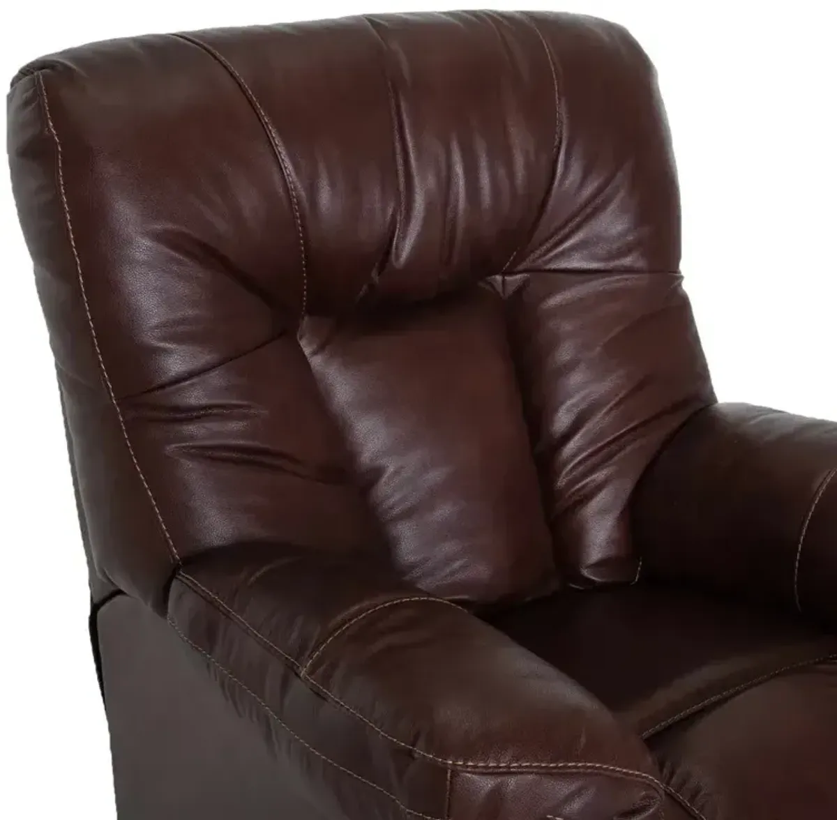 Connery Leather Rocker Recliner - Blaze Bourbon