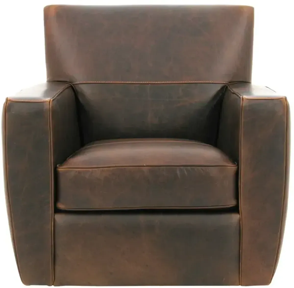 Leather Swivel Chair - York Chestnut