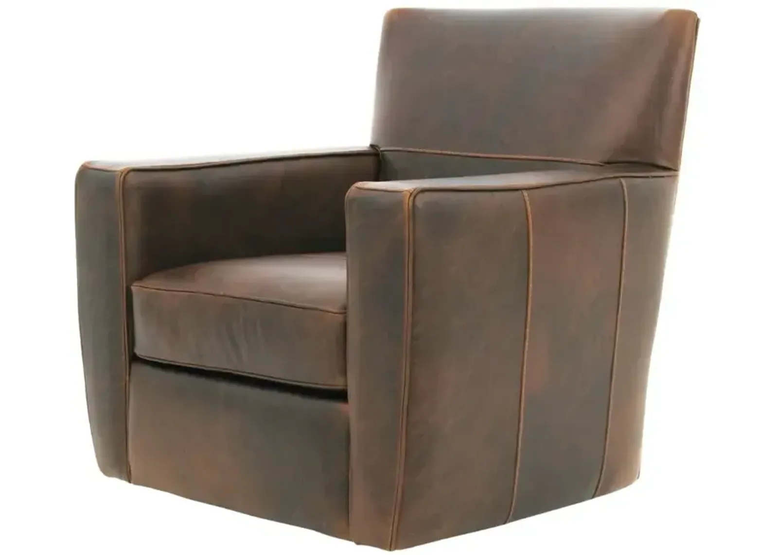 Leather Swivel Chair - York Chestnut