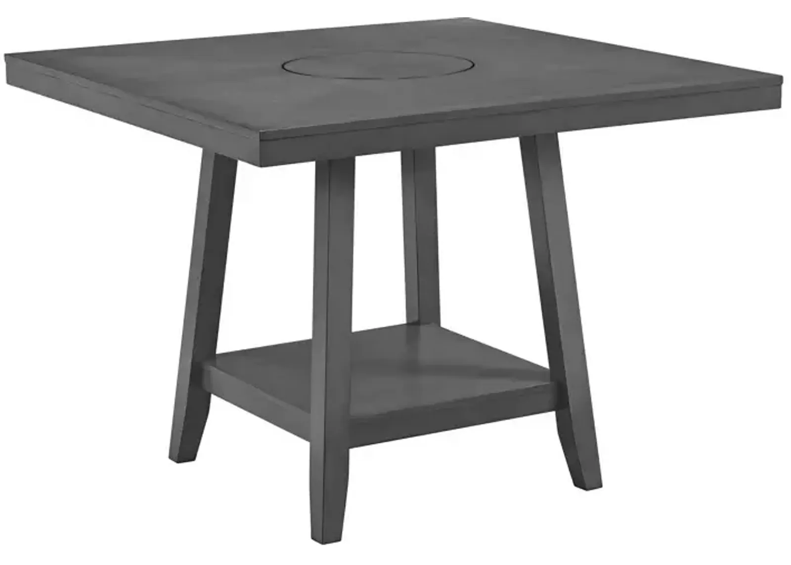 Seneca Square Counter Table with Lazy Susan - Grey