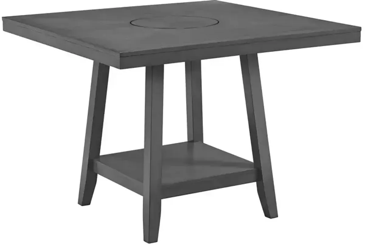 Seneca Square Counter Table with Lazy Susan - Grey