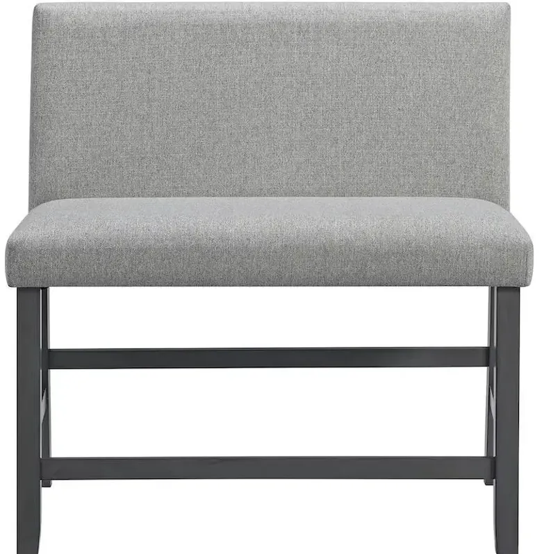 Seneca Counter Bench w/Upholstered Back - Grey