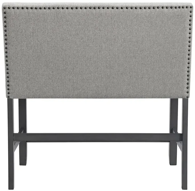 Seneca Counter Bench w/Upholstered Back - Grey