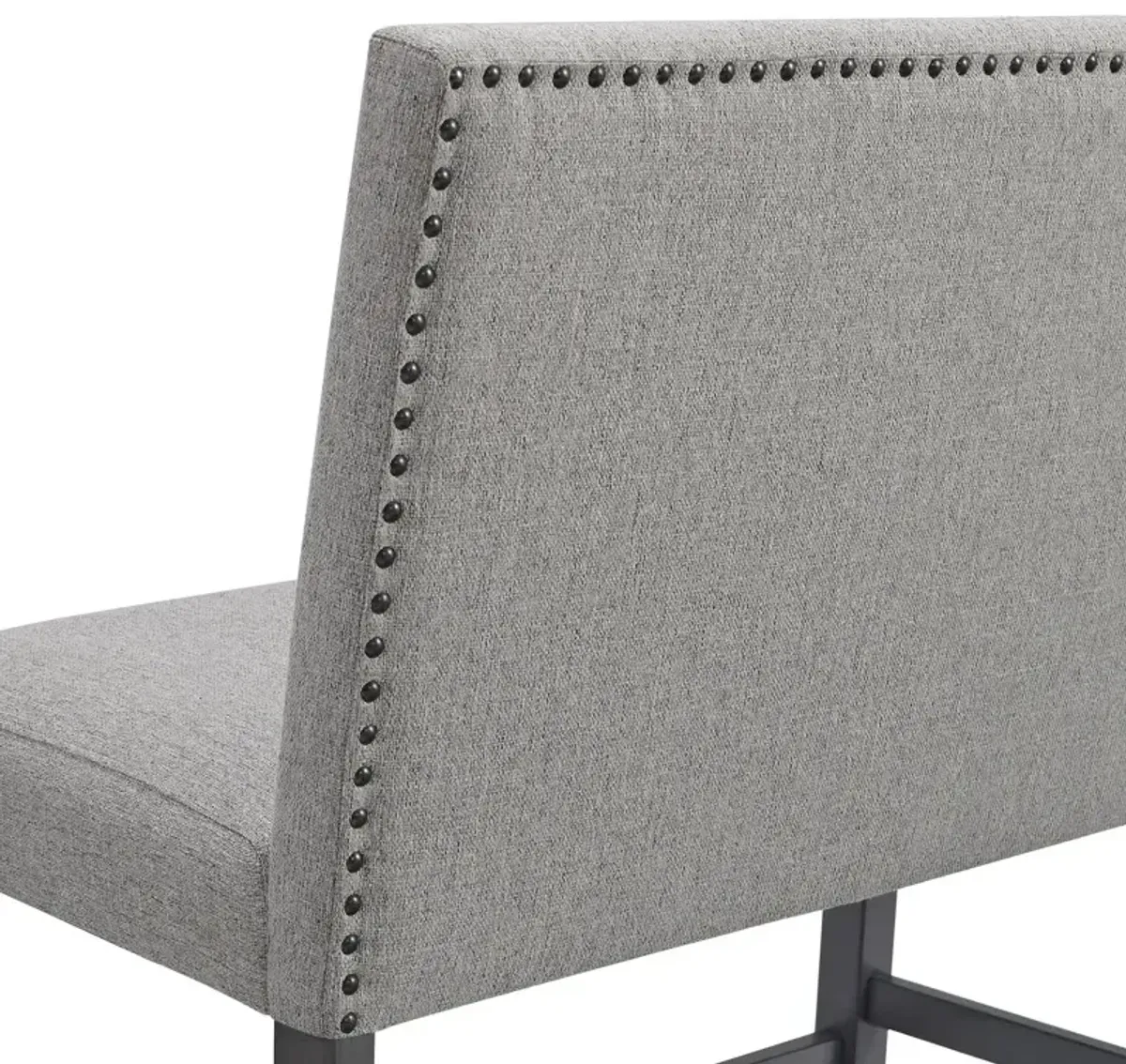 Seneca Counter Bench w/Upholstered Back - Grey