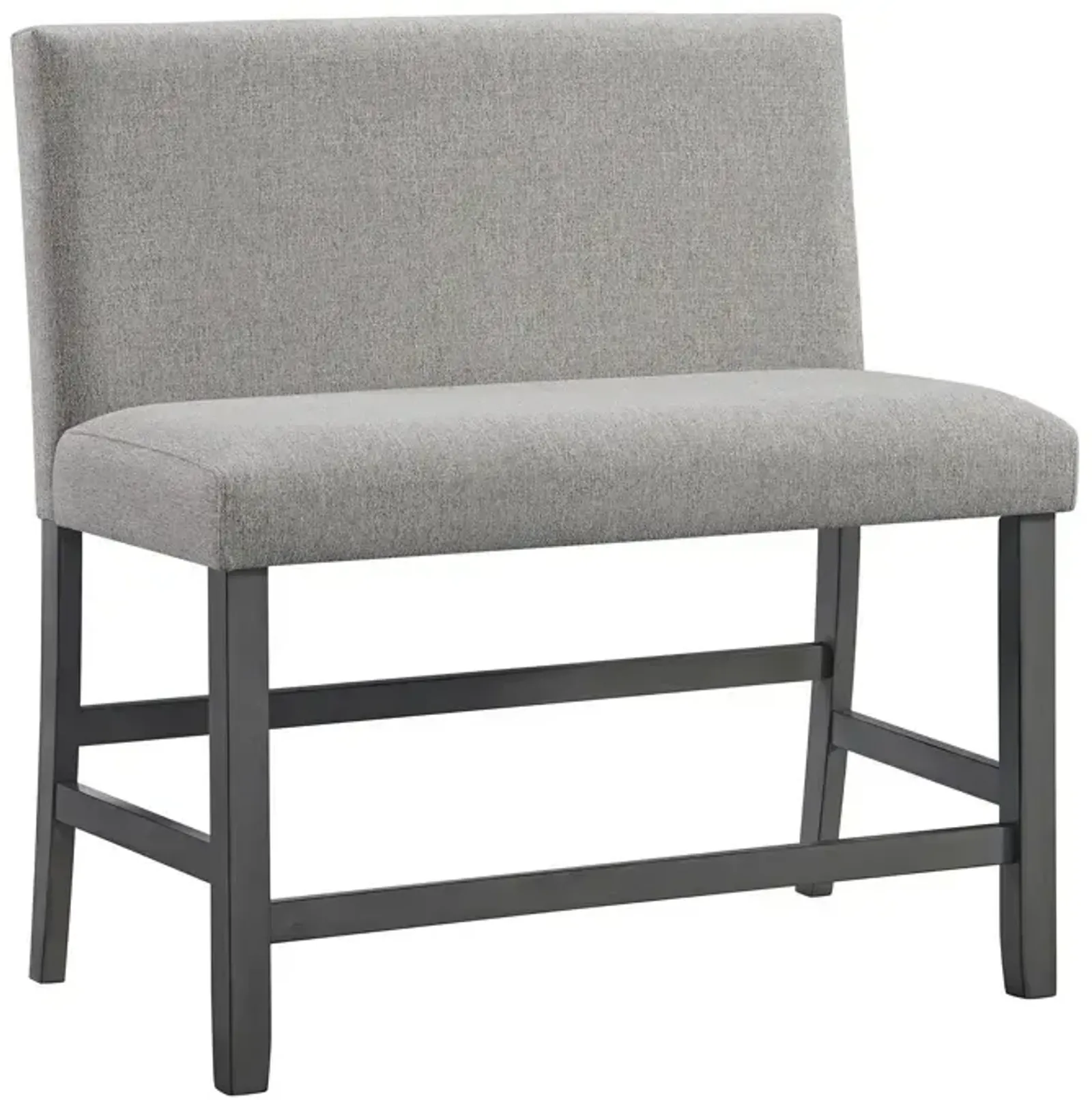 Seneca Counter Bench w/Upholstered Back - Grey