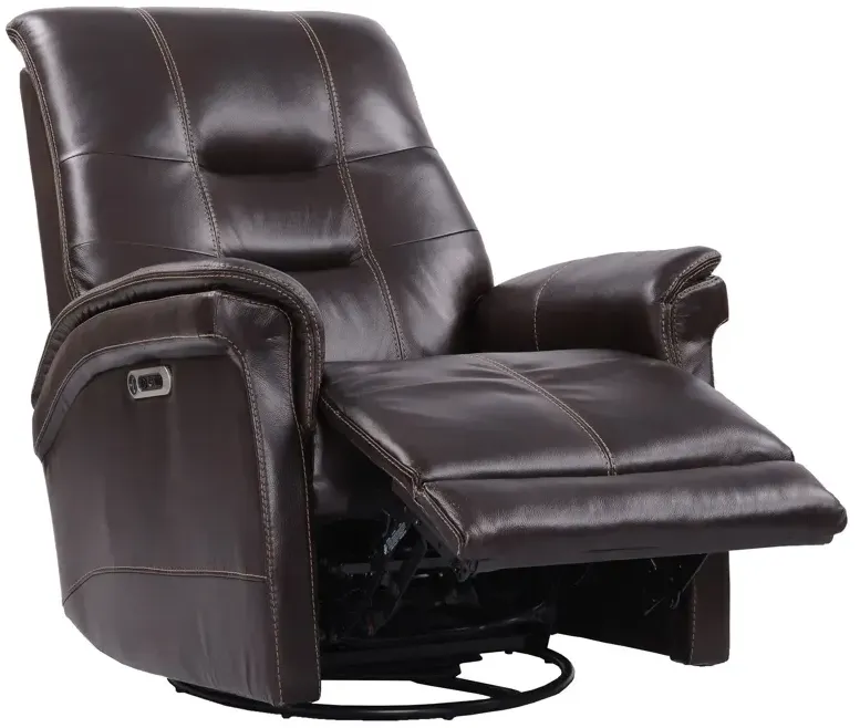 Carnegie Verona Coffee Power Cordless Swivel Glider Recliner