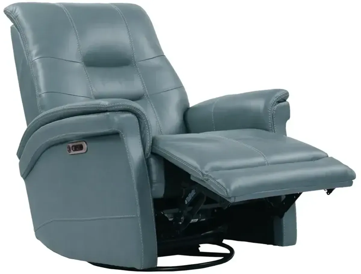 Carnegie Verona Azure Power Cordless Swivel Glider Recliner