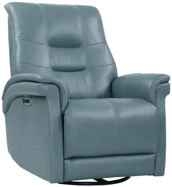 Carnegie Verona Azure Power Cordless Swivel Glider Recliner