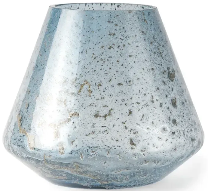 Robyn Short Blue Glass Vase