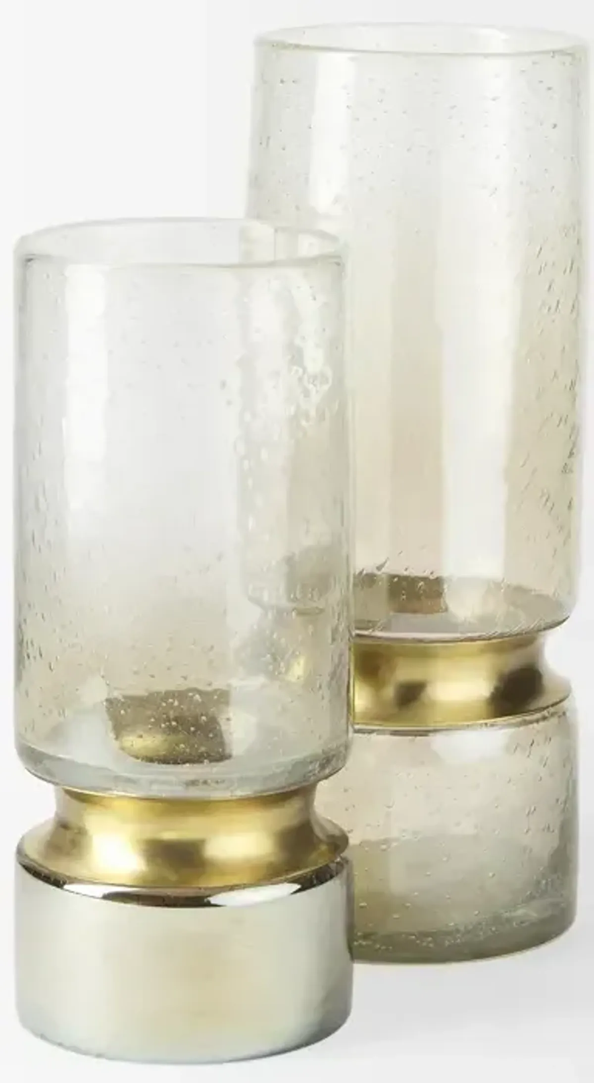 Adriatic I Small Brushed Gold Metal Glass Vase