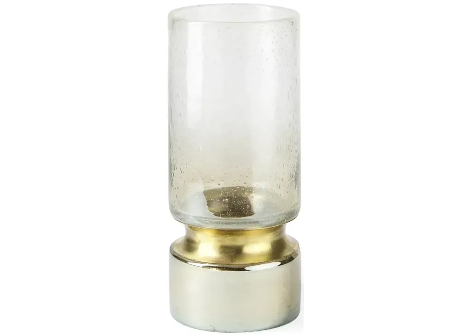 Adriatic I Small Brushed Gold Metal Glass Vase