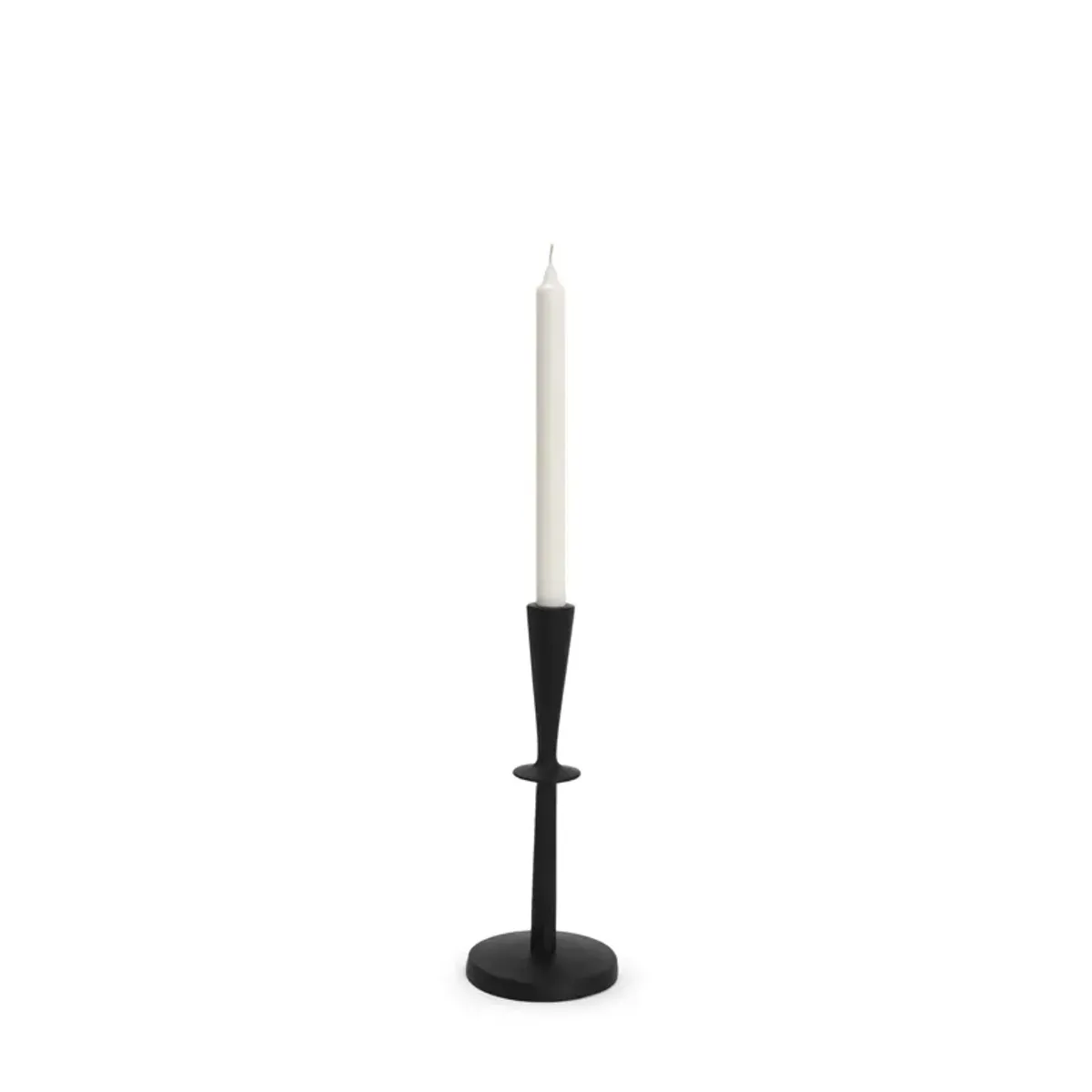 Qwin Matte Black Cast Aluminum Short Candle Holder