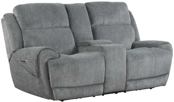 Spencer Tide Graphite Power Console Loveseat