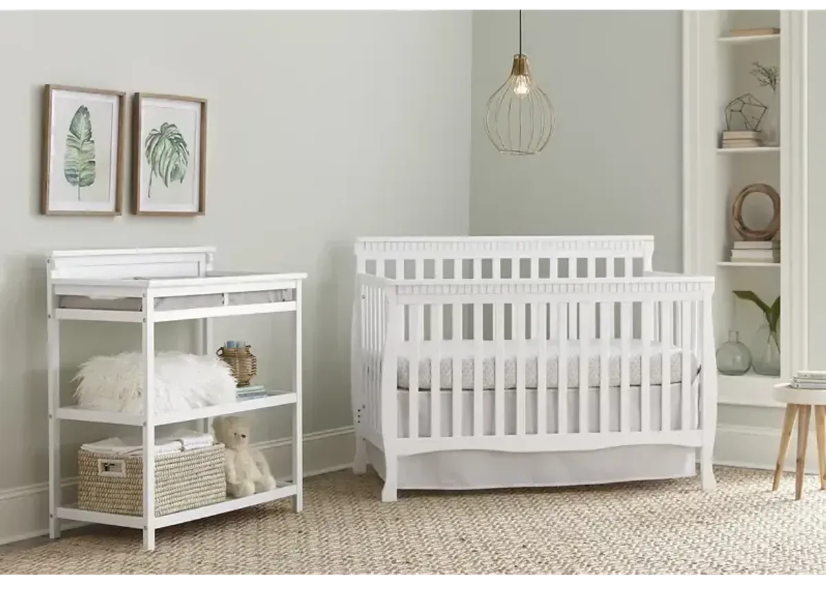 Emery Convertible Slat Crib - White