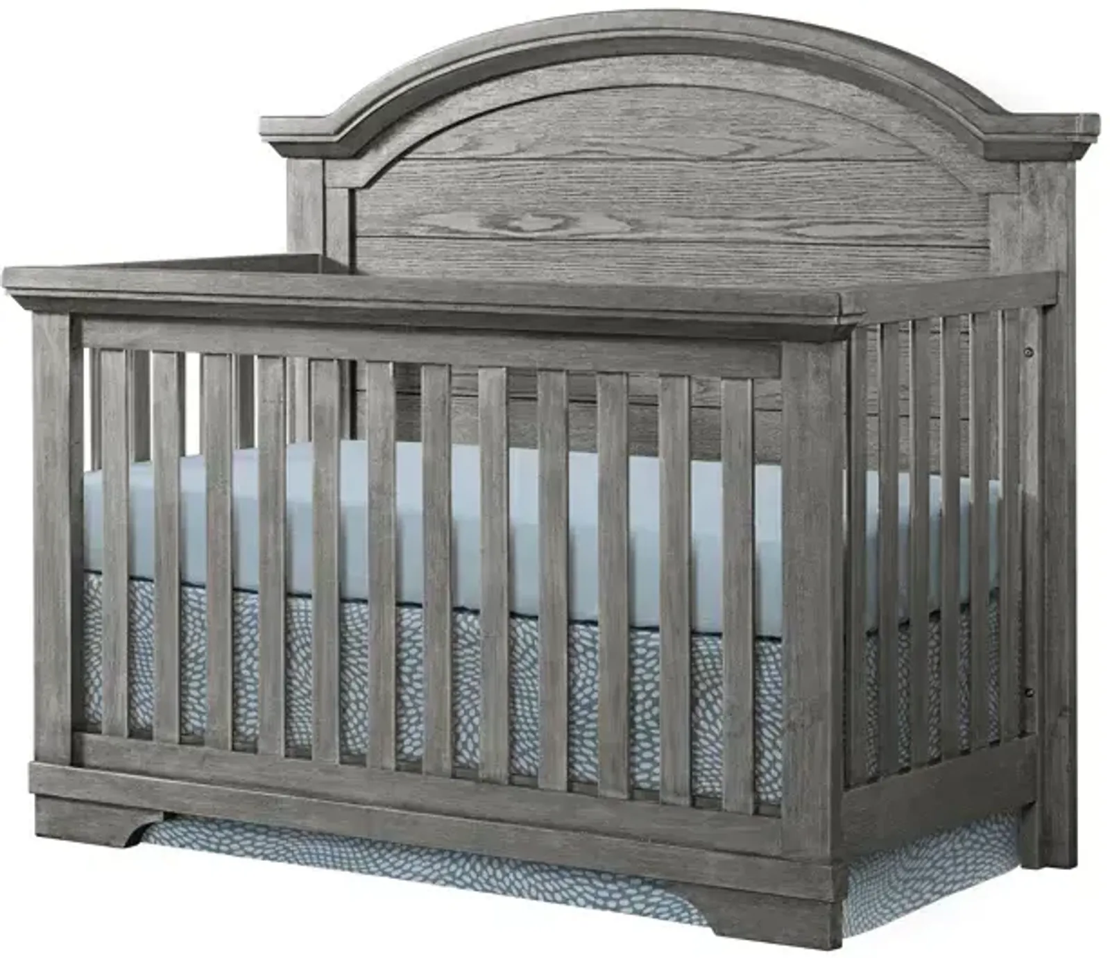 Foundry Arch Top Crib - Brushed Pewter