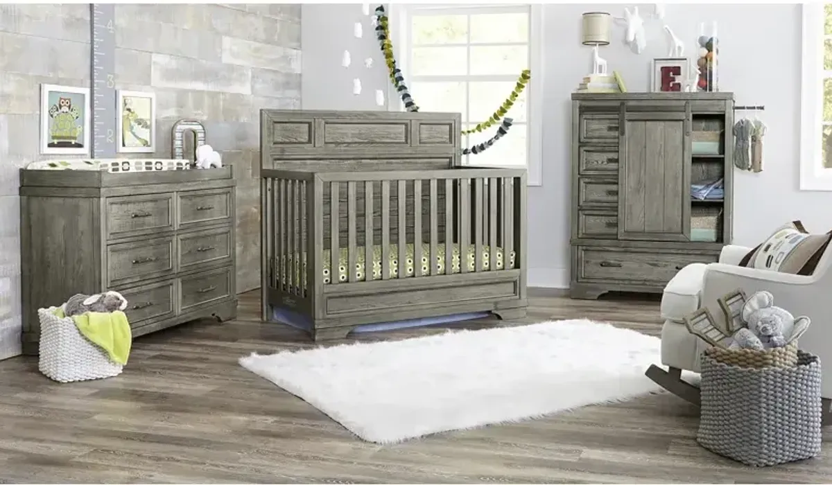 Foundry Flat Top Crib - Brushed Pewter