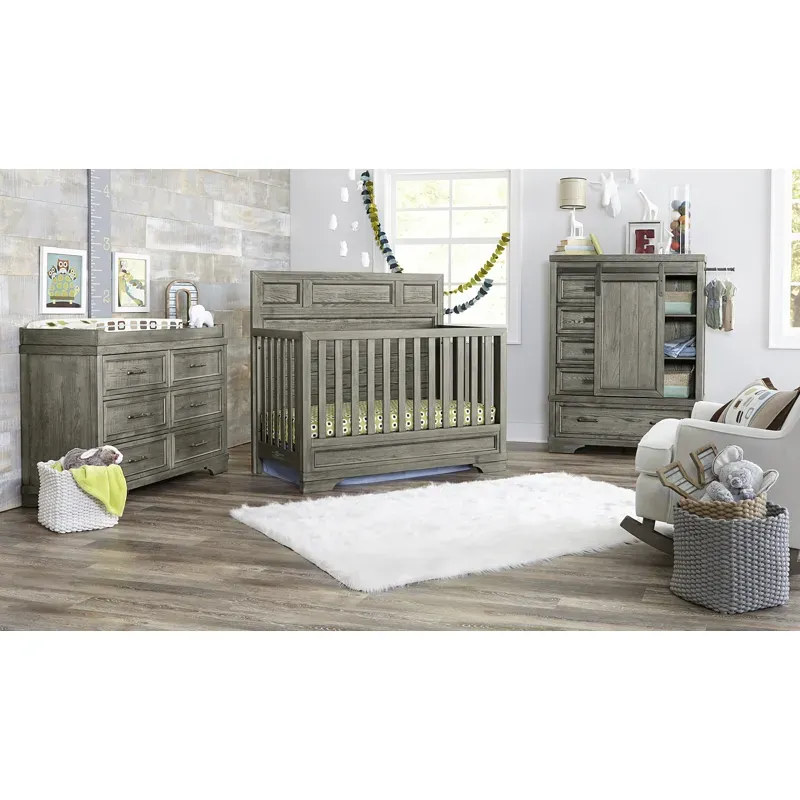 Foundry Flat Top Crib - Brushed Pewter