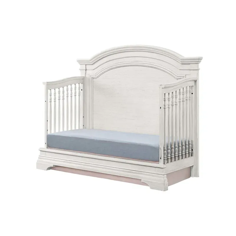 Olivia Arch Top Crib - Brushed White