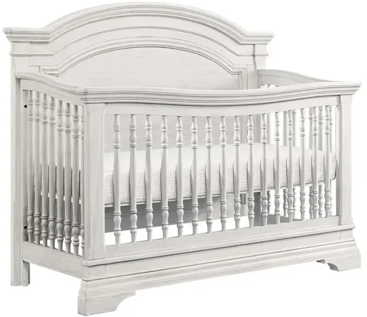 Olivia Arch Top Crib - Brushed White