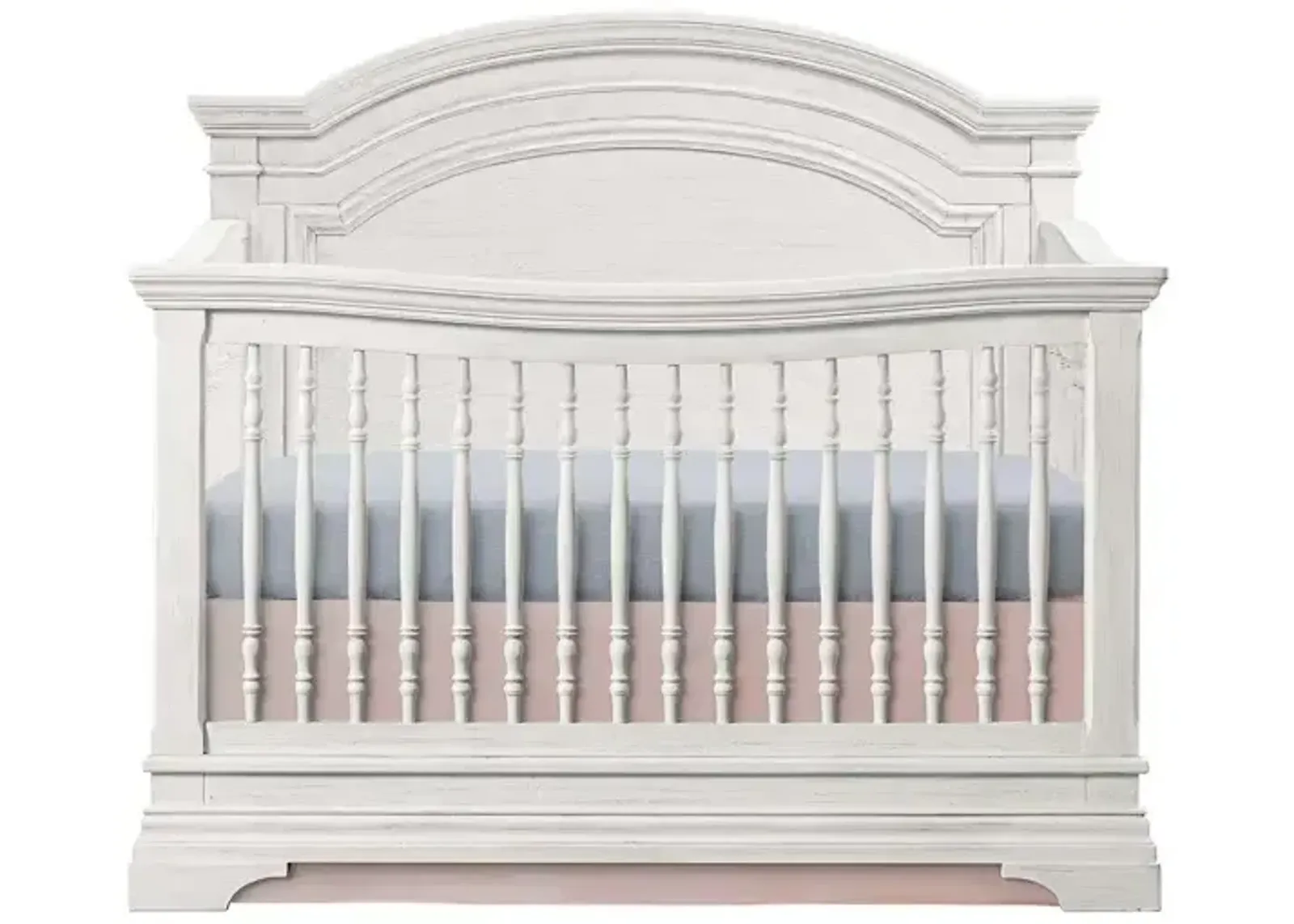 Olivia Arch Top Crib - Brushed White