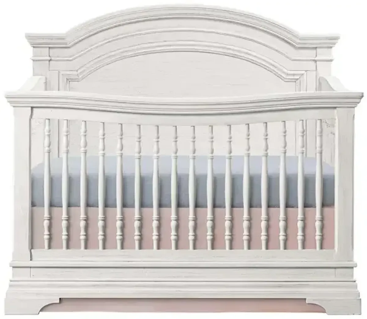 Olivia Arch Top Crib - Brushed White