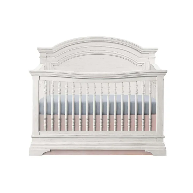 Olivia Arch Top Crib - Brushed White