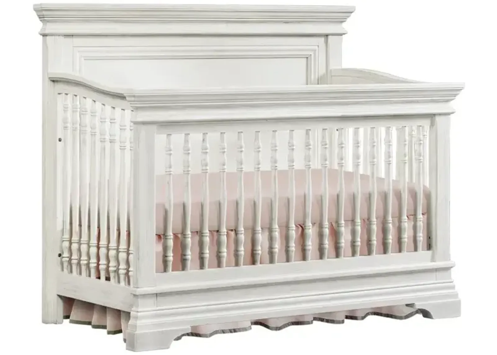 Olivia Flat Top Crib - Brushed White