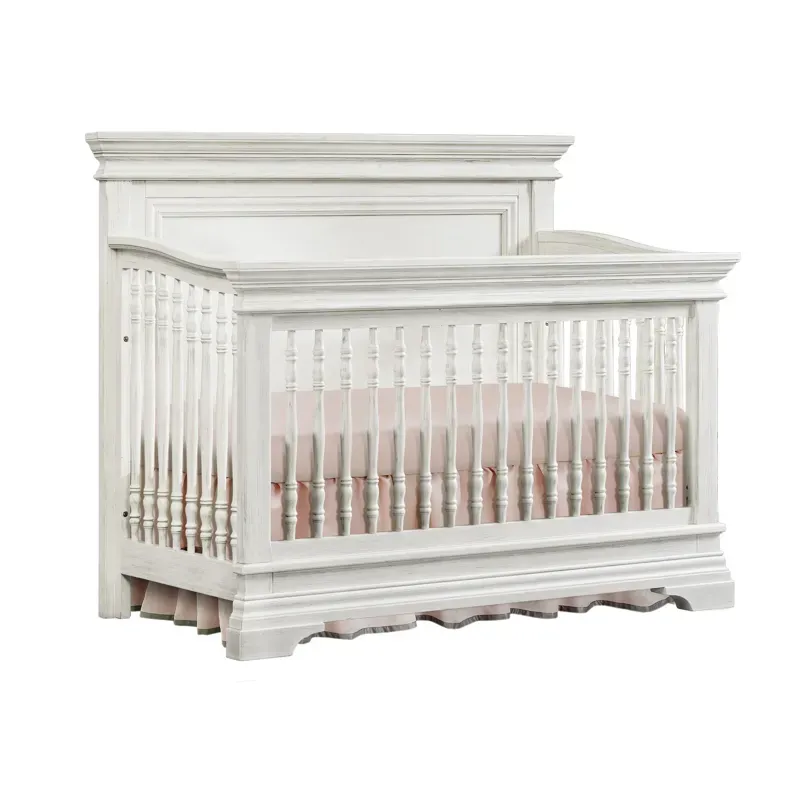 Olivia Flat Top Crib - Brushed White