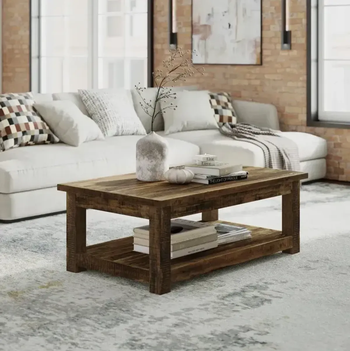 Reclamation Salvaged Wood Rectangle Coffee Table