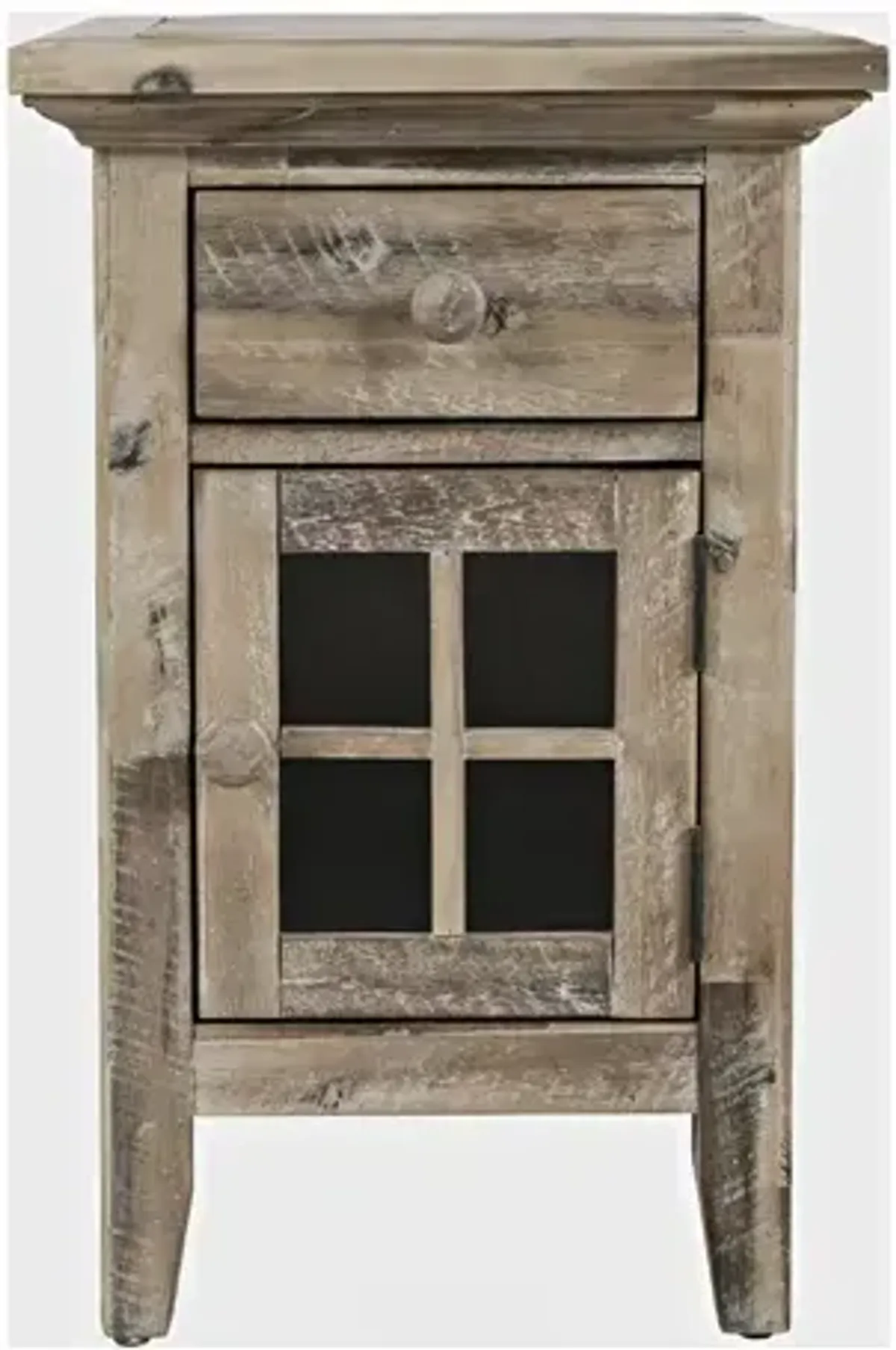 Rustic Shores Power Chairside Table - Grey Wash