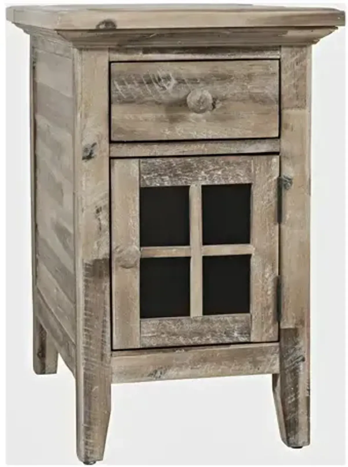 Rustic Shores Power Chairside Table - Grey Wash