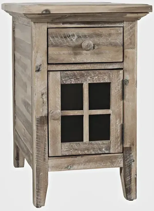 Rustic Shores Power Chairside Table - Grey Wash